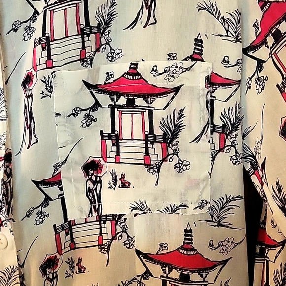 Jude Connally Chinoiserie pattern button down, size S - Picture 5 of 5